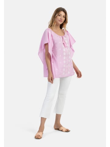 Damen Poncho in Rosa Weiss