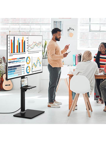TV Ständer 32-70 Zoll mit 2 Steckdosen & USB- / Type C in Schwarz