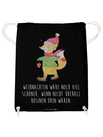Beutel Fuchs  Schlittschuhe mit Spruch in Schwarz