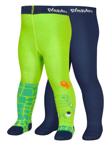 Strumpfhose Krokodil 2er Set in Grün/Marine