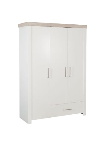 Kleiderschrank Lucy 3-türig weiß mit Kranz in Luna Elm