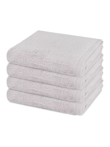 4 X Handtuch im Set Premium in Silber