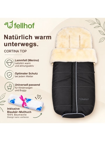 Kinderwagenfellsack CORTINA TOP in Schwarz