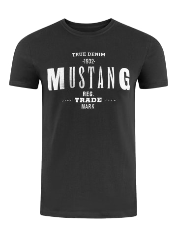 T-Shirt Print Tee Mustang in Schwarz