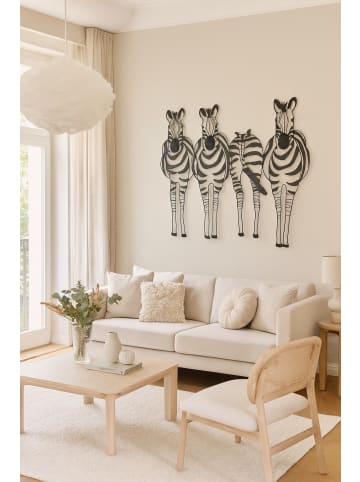 Wandekoration "Zebrafamilie" in schwarz