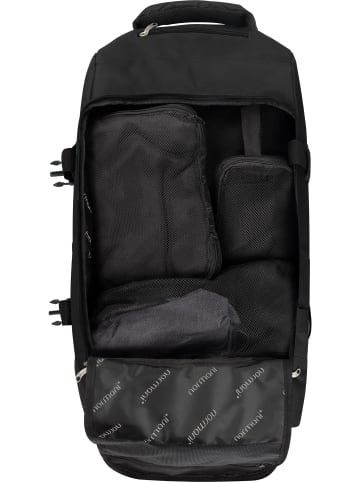 Reisetasche mit Rucksackfunktion 90 L mit 4 Kleidertaschen in Schwarz