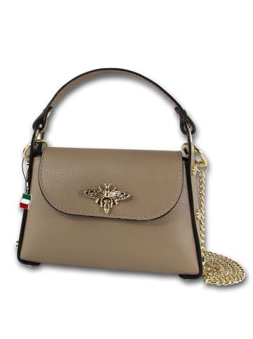Leder Umhängetasche Florence Tasche taupe, beige ca. 19cm