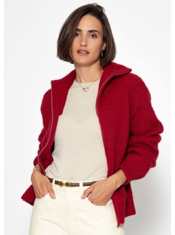Cardigan mit Reißverschluss in Burgundy