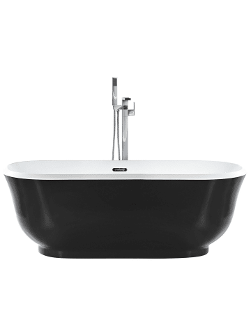 2-tlg Freistehende Badewannen TESORO in Schwarz/Weiß/Silber
