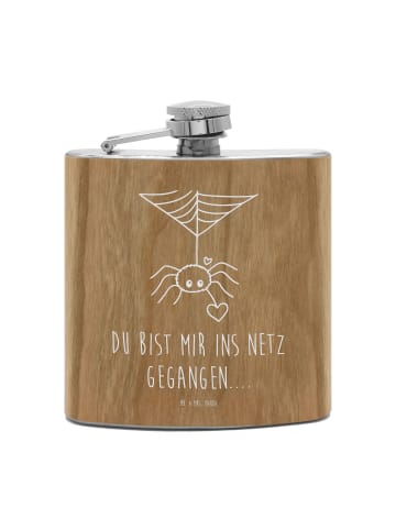 Flachmann Spinne Agathe Liebe mit Spruch in Braun