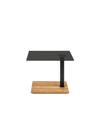 BEISTELLTISCH eckig Catherine 55x47x47 Kaffeetisch Massivholz Schwarz/Parsolglas