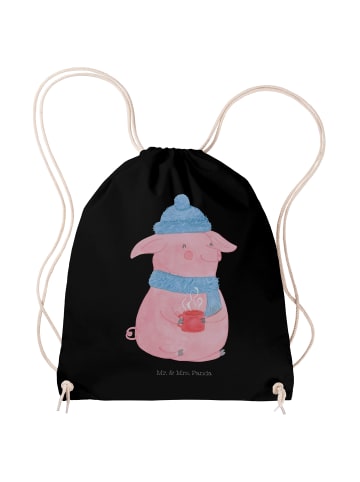 Materialzug-Rucksack Schwein Glühwein ohne Spruch in Schwarz