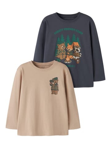 2er Pack Langarmshirts Nmmvolix in sesame