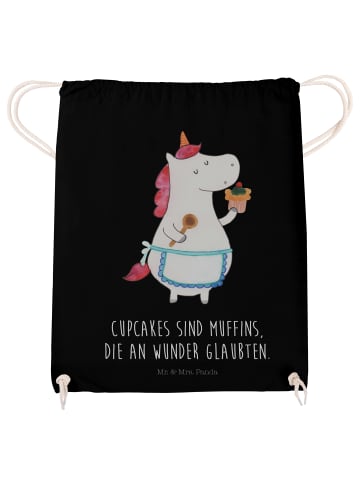 Turnbeutel Einhorn Küche mit Spruch in Schwarz