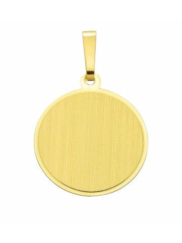 Damen 585 Gold Gravurplatte Anhänger Ø 15,5 mm in gold