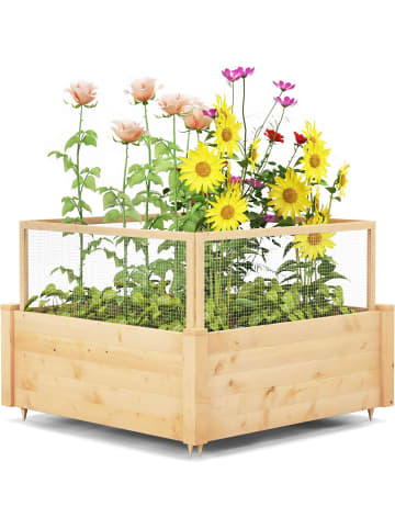 Hochbeet mit Schutzgitter 107cm in Beige