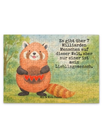 Puzzle Roter Panda Design mit Spruch in Weiß