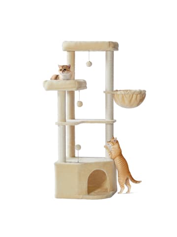 Katzenbaum Clawfy in Beige - (B)48.5 x (H)140.7 x (T)48.5 cm