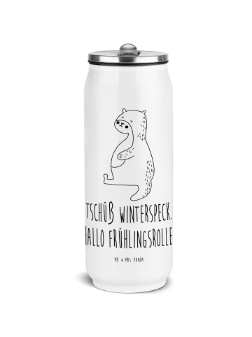 Thermosflasche Otter Bauch mit Spruch in Weiß