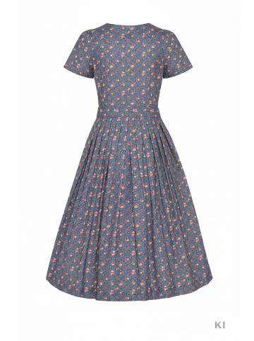 Sommerkleid aus Rosendruck mit Faltenrock & Gürtel