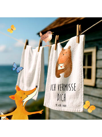 Handtuch Bär Vermissen mit Spruch in Weiß