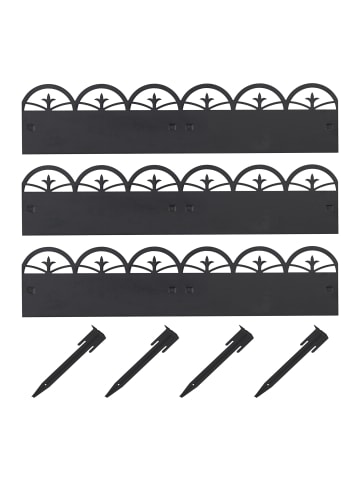 Beeteinfassung in Schwarz - (B)274,5 x (H)7,5 cm