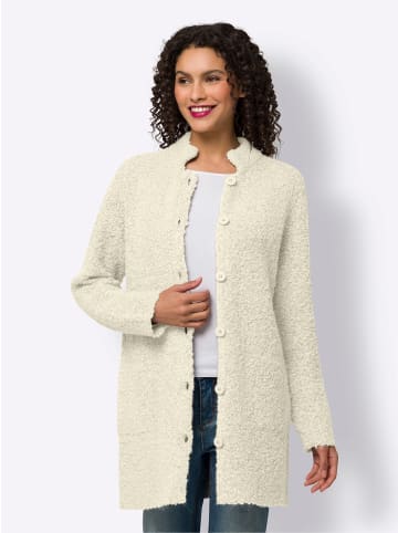 Strickjacke in ecru-meliert