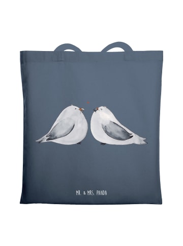 Tote Bag Turteltauben Liebe ohne Spruch in Indigo Blue