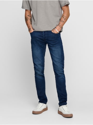 Slim Fit Jeans Basic Hose Denim Pants ONSLOOM Stoned Washed in Blau-2