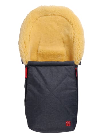 Lammfell-Babyschalenfußsack Emma navy melange