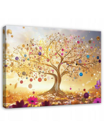 Leinwandbild Baum in Golden