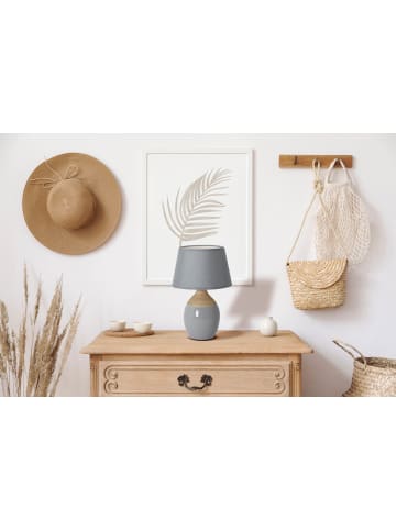 Tischleuchte "TALIA" in grau - (L)20 cm x (B)20 cm x (H)31 cm