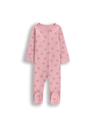Baumwollstrampler mit Füßen in gedämpftes Rosa