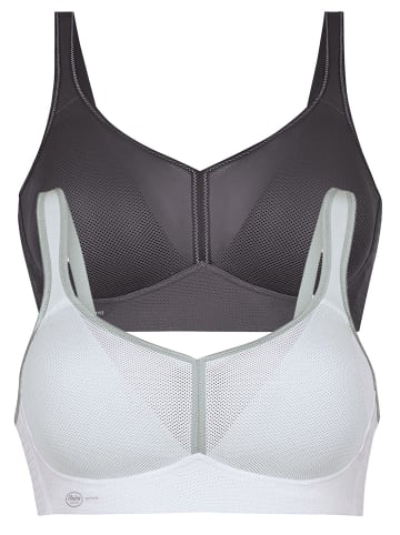 Sport BH mit Schale air control DeltaPad in Weiss anthrazit