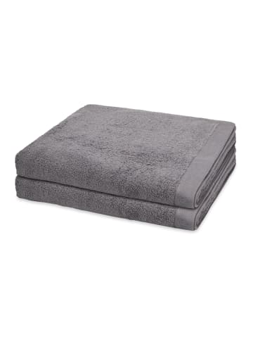 2 X Duschtuch im Set Doubleface Stripes in Grau