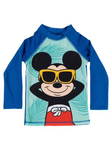 Disney Mickey Mouse Schwimmset UV-Schutz 50 Badeanzug langarm Shirt in blau