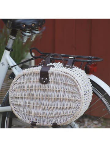 Fahrradkorb Picknickorb für 2 Personen weiß in Weiß