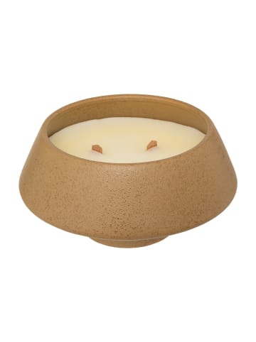 Duftkerze mit Holzdochten INU, 580 g in Gold, 18 cm
