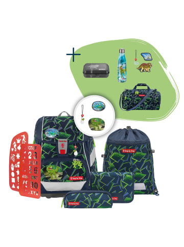 Schulranzen-Set 2IN1 PLUS „Wild T-Rex Taro“, 10-teilig, grün