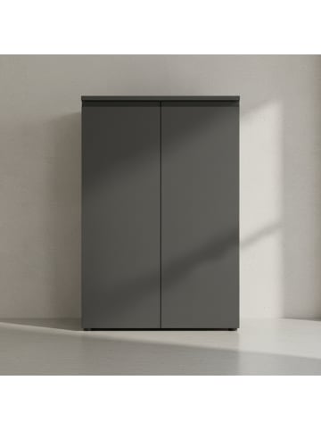 Aktenschrank 2-türig Soft-Close 3 Ordnerhöhen Büroschrank in Graphit
