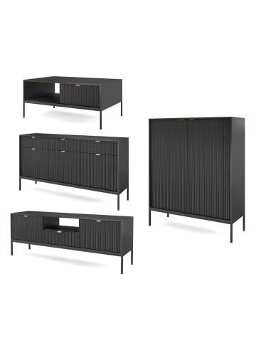 Wohnzimmer-Set Nova Schwarz / Schwarz 4-teilig