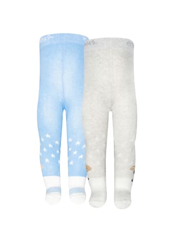 2er-Set Strumpfhose 2er Pack Reh in hellblau-grau 905132/1200-3081