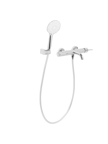 Wannenarmaturen MELIQUINA in Silber - (W) 31 x (H) 164 x (L) 12 cm