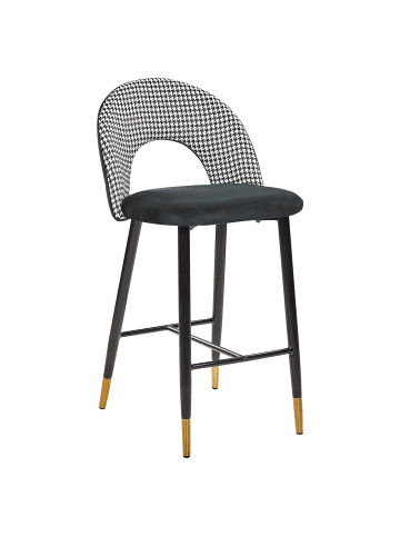 2er-Set Barhocker FALTON in Schwarz/Gold/Weiß