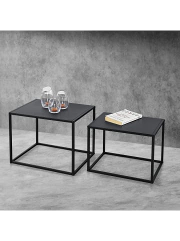 2er-Set Beistelltisch Archsum in Schwarz (H)35cm (B)45cm (T)35cm