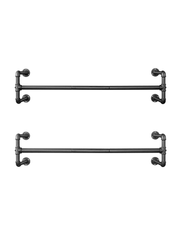 Wand‑Kleiderstange Dalson in Schwarz - (B)30 x (H)29.5 x (T)110 cm