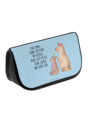 Kulturtäschchen Bär Kind mit Spruch in Blau Pastell