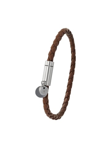 Armband Edelstahl, Leder in braun