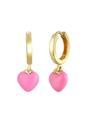 Ohrringe 925 Sterling Silber Herz in Gold