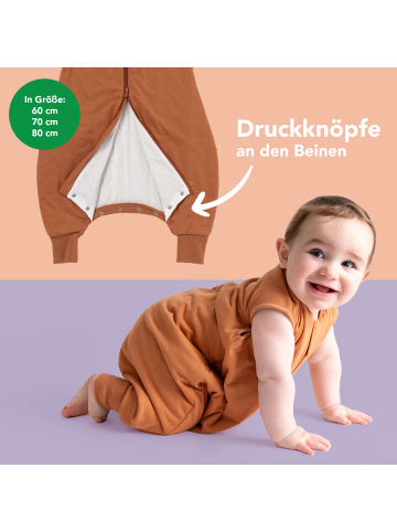 Ganzjahres Schlafsack mit Füßen, 2.5 TOG in Hellbraun